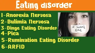 Eating disorders|6 common types of eating disorders|Urdu/hindi #eatingpsychology