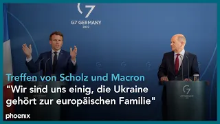 Olaf Scholz und Emmanuel Macron zum russischen Angriffskrieg