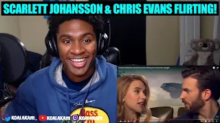 scarlett johansson and chris evans flirting for 8 minutes straight (reaction!)