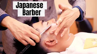 🗾Face Shave | Straight razor shaving by a japanese barber | No Talking 🗾