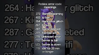 Roblox Error Code Meanings || Roblox Edit