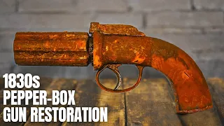 Restoring 200 Year Rusted PepperBox Revolver !!! Gun Restoration