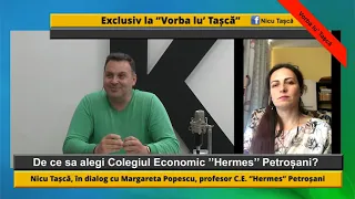 Vorba lu Tașcă, invitată Margareta Popescu, profesor la  Colegiul Economic  ”Hermes” Petroșani