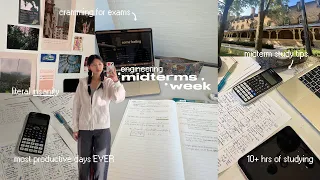 ENGINEERING MIDTERM SEASON 🎧🖇️ most productive days in my life, cramming, 10+ hrs of studying