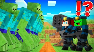 JJ and Mikey Became SWAT vs 1000 Mutant ZOMBIES in Minecraft - Maizen