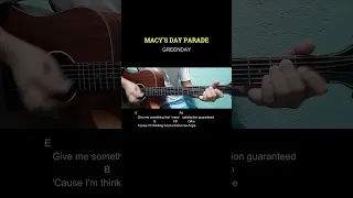 Macy's Day Parade - Greenday | Easy Guitar Tutorial with Chords and Lyrics #shorts