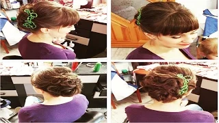 Прическа на новый год. Пучок из локонов. Hairstyle for the New Year. A Bundle of Curls