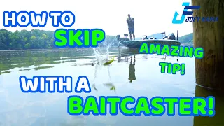 How to SKIP With a BAIT CASTER! Bass fishing tips!