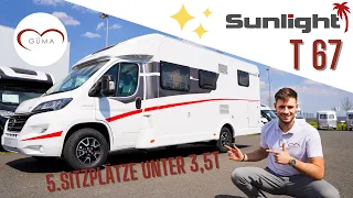 ✨ Sunlight T 67 Wohnmobil | 5 Personen unter 3,5 T | GÜMA TV