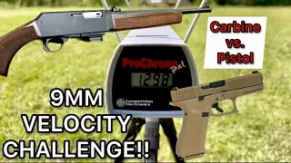 9mm Velocity Test: CARBINE vs PISTOL! (Henry Homesteader 9mm Carbine vs GLOCK 19X 9mm Pistol)