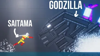 SAITAMA vs GODZILLA deadly battle [Zebra Gaming TV] People Playground