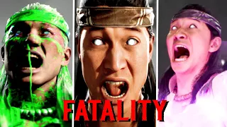 Mortal Kombat 1 All Fatalities on Liu Kang with Random Skins