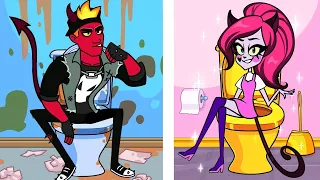 ¡Atrapado en el BAÑO! Guía de supervivencia en el baño || Locos momentos por Adolescente-Z