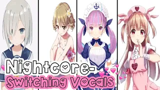 Nightcore → Psycho ✗ God's Plan ✗ Better Now ✗ One Kiss ♡etc..♡(Switching Vocals/Lyrics)