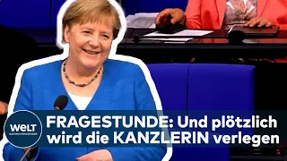 BUNDESTAG: Fragestunde! Und plötzlich wird Kanzlerin Angela Merkel verlegen I WELT Dokument