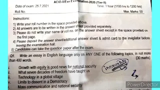 ib acio tier 2 question paper 2021 || was it hard or moderate or easy ||