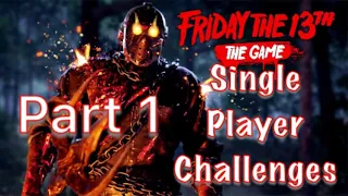 Friday The 13th: The Game Single Player Challenges Savini Jason Gameplay Part 1