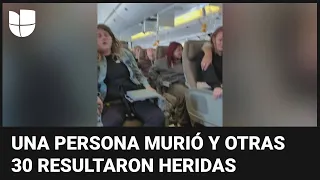 En imágenes: el pánico de pasajeros de un avión durante fuertes turbulencias que dejaron un muerto