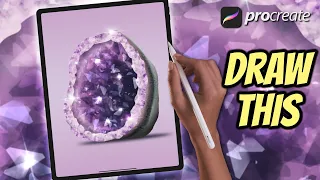 Amethyst Crystal - Procreate tutorial #101