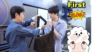 Jin First Vlog 🥘 #cutelife #shorts #jinvlog