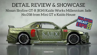 [REVIEW] MINI GT KAIDO HOUSE #058 Nissan Skyline GT-R (R34) Kaido Works 2023 Malaysia Diecast Expo