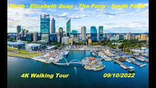 Perth - Elizabeth Quay - Ferry - South Perth - Perth Zoo 4K Virtual Walking Tour of Perth City.