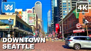 [4K] DOWNTOWN SEATTLE WASHINGTON USA - Pike Street to Pine Street 2024 Walking Tour Vlog & Guide