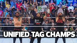 The Uso's Unify The Tag Team Titles Reaction
