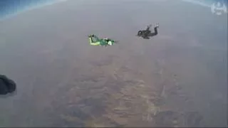 Skydiver becomes first to land without parachute – video