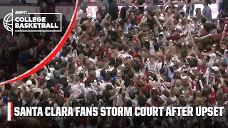 Santa Clara fans STORM THE COURT AFTER UPSETTING NO. 23 GONZAGA | ESPN College Basketball