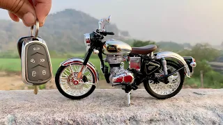 Unboxing of Royal Enfield Classic 350 Scale 1:12 Model Chrome Black | Miniature | DIY |