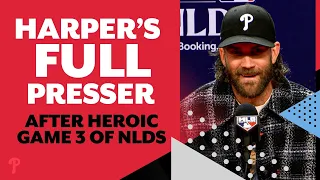 Bryce Harper gives ICONIC press conference following heroic effort in Game 3 | Full Presser