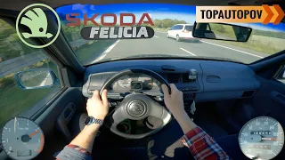 Škoda Felicia 1.6GLX (55kW) |101| 4K60 TEST DRIVE POV – Top speed, Acceleration & No-ABS brake test