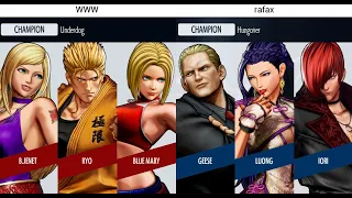 KOF XV 🔥 WWW (BlueMary/Ryo/B.Jenet) vs rafax (Geese/Luong/IORI) 🔥 Steam