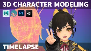 3D Character Modeling Process for Susuri Totori [Maya/3DCoat/Unity/VRM] [English Sub]