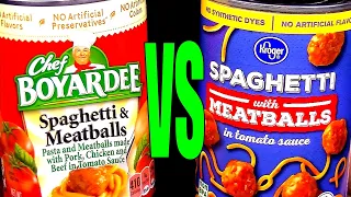 Chef Boyardee vs Kroger Spaghetti & Meatballs - Which Canned Pasta is the Best - FoodFights Review