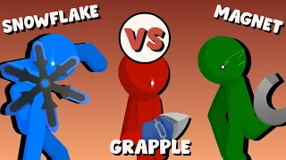 Supreme Duelist Stickman Animation: Snowflake vs Magnet vs Grapple
