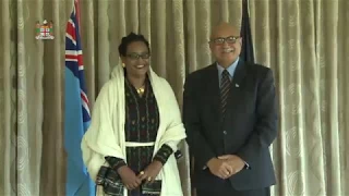 Fijian President receives Letter of Credentials from the Ambassador of Ethiopia.