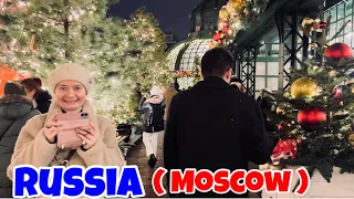 HAPPY RUSSIANS EVERYWHERE, Moscow 2023 New Year, Russia || Stroll in 4K
