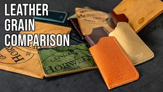 Leather Grain Comparison - Bovine vs. Deer vs. Bison vs. Shell Cordovan