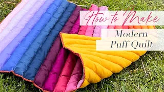 How to Make a Modern Puff Quilt| Using AGF PURE Solids