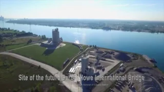 Aerial Footage of Gordie Howe Bridge Site