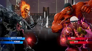 Ghost Rider & Venom vs Hulk & Ryu (Very Hard) Marvel vs Capcom Infinite | 4K UHD Gameplay