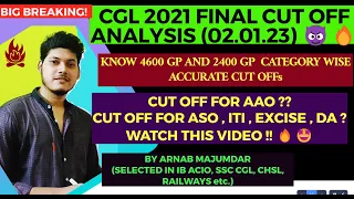 🔥|| SSC CGL 2021 FINAL CUT OFF ANALYSIS || 🔥|| POST WISE & CATEGORY WISE ALL CUT OFFs || 🤩