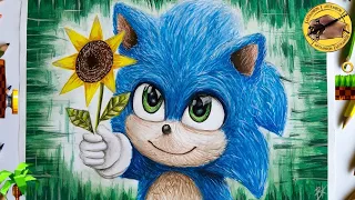 Drawing Baby Sonic (Sonic the hedgehog 2020) | Рисуем Соника | Artkamron