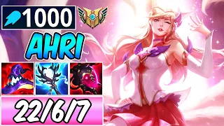 *NEW BUFFS* FULL AP AHRI BROKEN ONE-SHOT | Best Build & Runes Guide + Tips | League of Legends