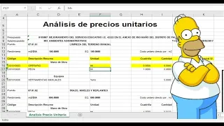 ✅ Plantilla de analisis de precios unitarios en excel