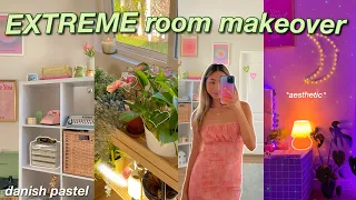 EXTREME ROOM TRANSFORMATION + TOUR 2022 *danish pastel/pinterest inspired*