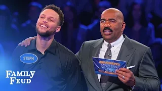 Ayesha & Steph Curry SLAM DUNK Fast Money! | Celebrity Family Feud