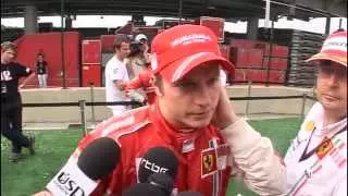 Brazilian GP 2007 - Kimi wins title: Interview and Celebrations
